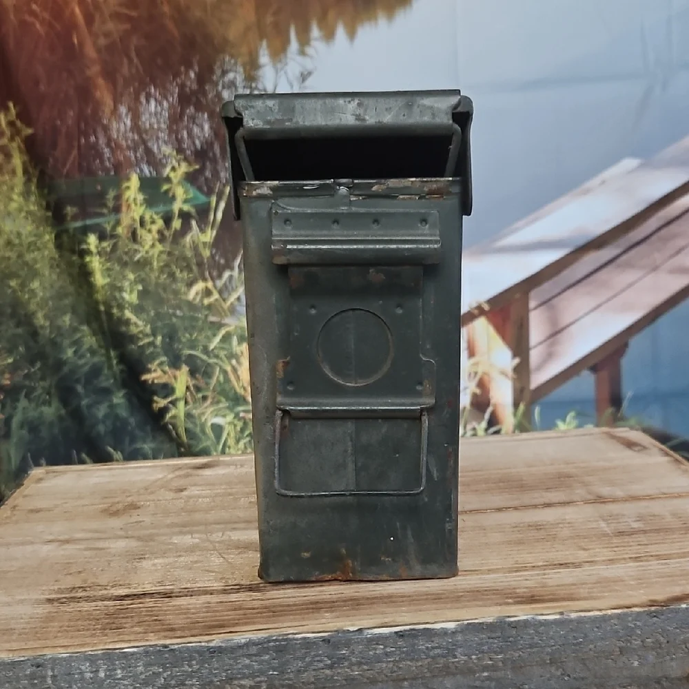 Vintage Metal Ammo Box - Army Green And Gray - Picture 2 of 16